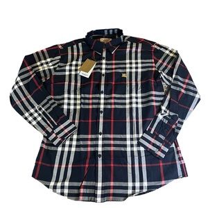 Burberry plaid cotton long sleeved shirt XXL
